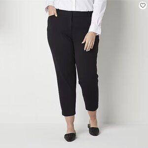 Liz Claiborne Black Womens Plus Mid Rise Ankle Pant